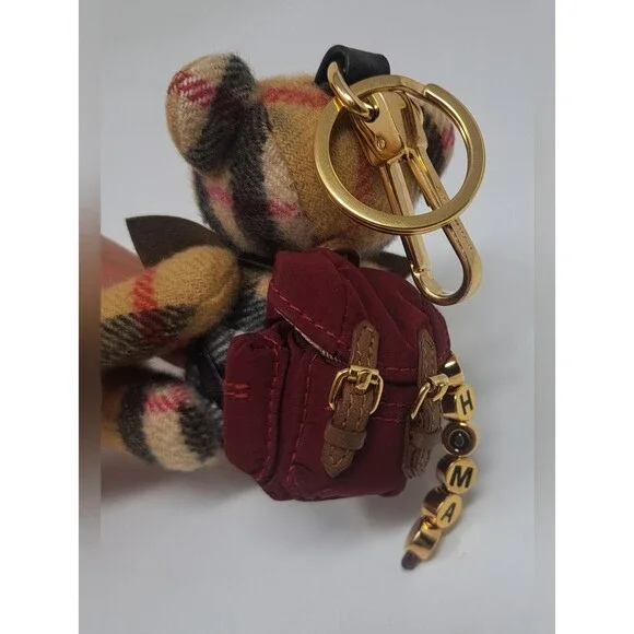 Burberry Bag Charm Thomas the Bear Bag Charm Key Chain Backpack Nova Check - Picture 8 of 12